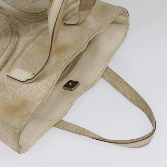 GUCCI GG Canvas Hand Bag Beige Silver 002 1080 Auth fm3872 - Picture 10 of 15